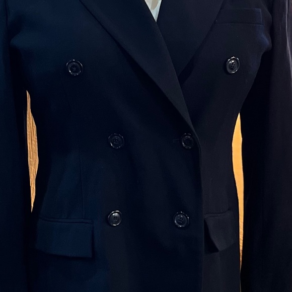 Jones New York navy wool double breasted blazer size 14P - Picture 3 of 6